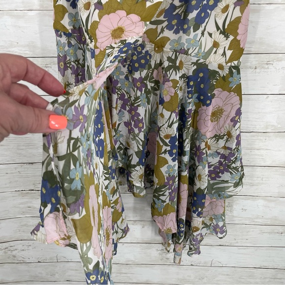 ASTR the Label Santorini Off White Retro Floral Midi Dress Size XS One Shoulder - Picture 9 of 13